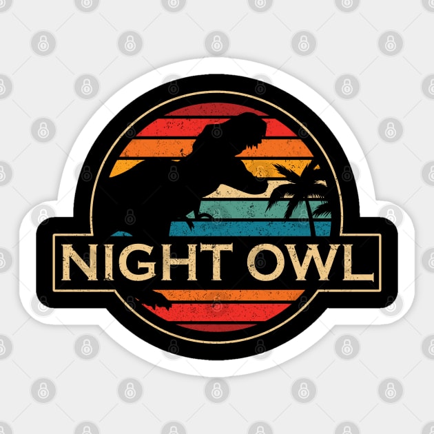 Night Owl Dinosaur Sticker by SusanFields